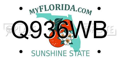 Q936WB Florida License Plate