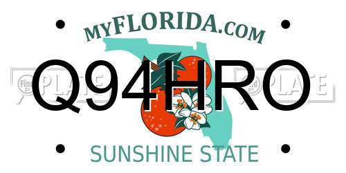 Q94HRO Florida License Plate