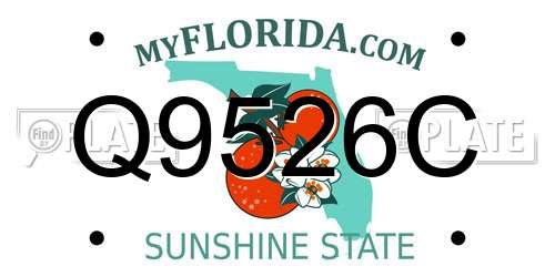 Q9526C Florida License Plate