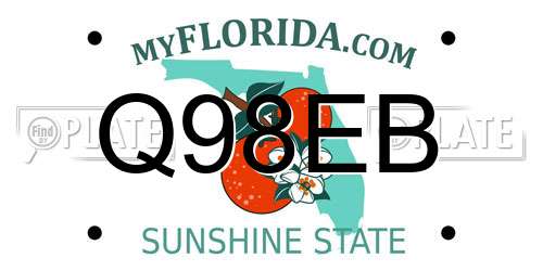 Q98EB Florida License Plate