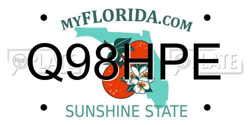 Q98HPE Florida License Plate