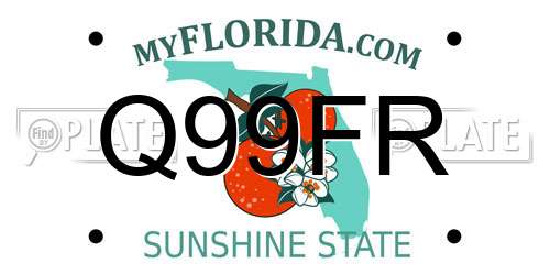 Q99FR Florida License Plate