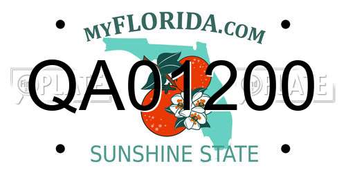 QA01200 Florida License Plate