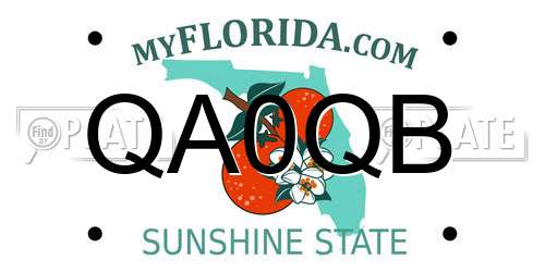 QA0QB Florida License Plate