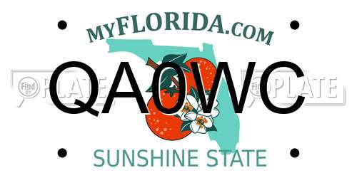 QA0WC Florida License Plate