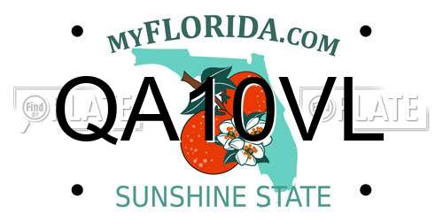 QA10VL Florida License Plate