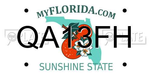 QA13FH Florida License Plate