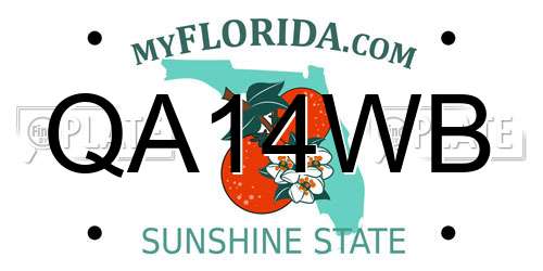 QA14WB Florida License Plate