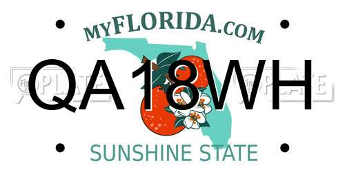 QA18WH Florida License Plate