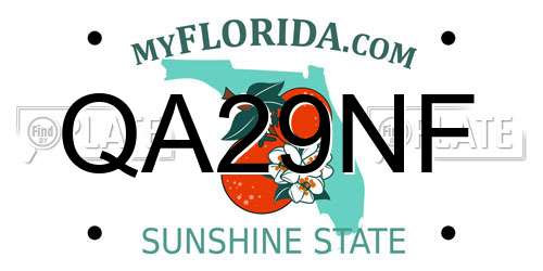 QA29NF Florida License Plate