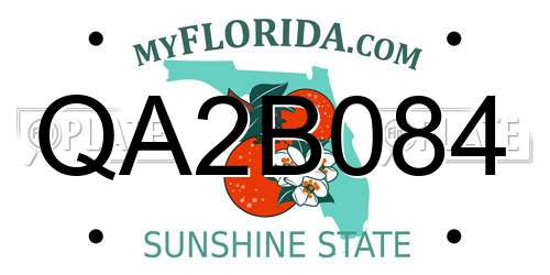 QA2B084 Florida License Plate