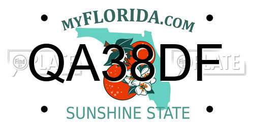 QA38DF Florida License Plate