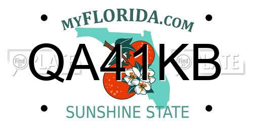 QA41KB Florida License Plate