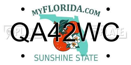 QA42WC Florida License Plate