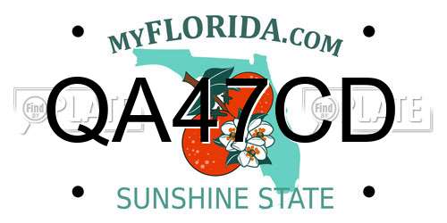 QA47CD Florida License Plate