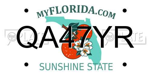 QA47YR Florida License Plate