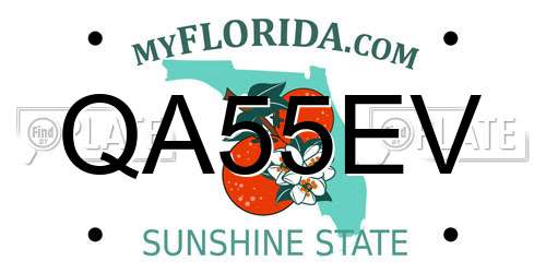 QA55EV Florida License Plate