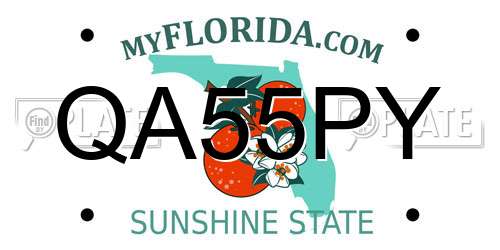 QA55PY Florida License Plate