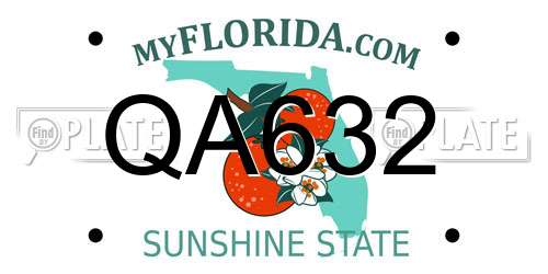 QA632 Florida License Plate