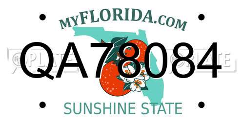 QA78084 Florida License Plate
