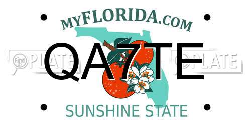 QA7TE Florida License Plate