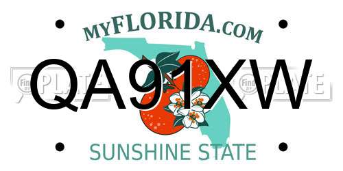 QA91XW Florida License Plate
