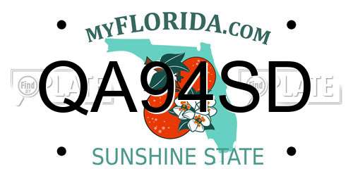 QA94SD Florida License Plate