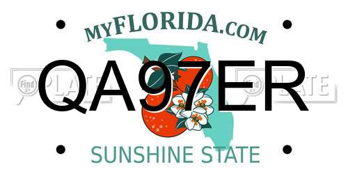 QA97ER Florida License Plate
