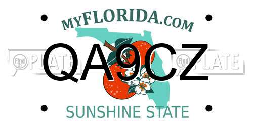 QA9CZ Florida License Plate