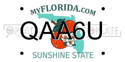 QAA6U Florida License Plate