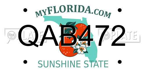 QAB472 Florida License Plate