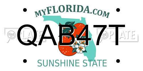 QAB47T Florida License Plate