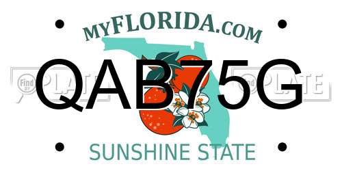QAB75G Florida License Plate