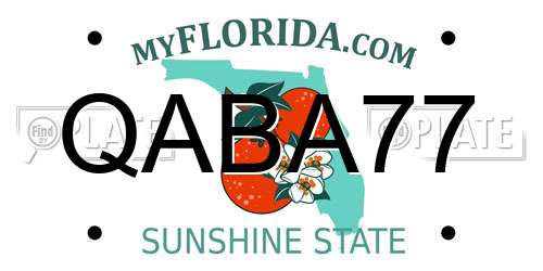 QABA77 Florida License Plate