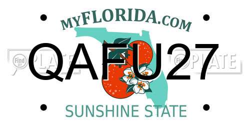 QAFU27 Florida License Plate