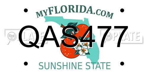 QAS477 Florida License Plate