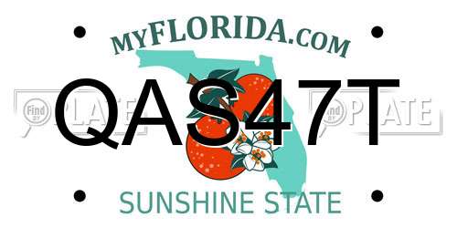 QAS47T Florida License Plate
