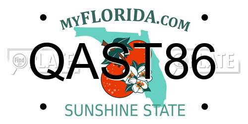 QAST86 Florida License Plate