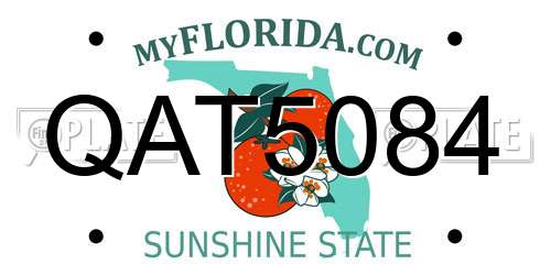 QAT5084 Florida License Plate
