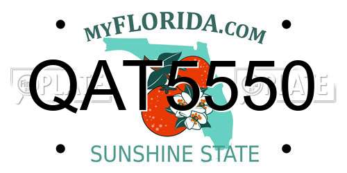 QAT5550 Florida License Plate