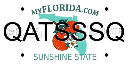 QATSSSQ Florida License Plate