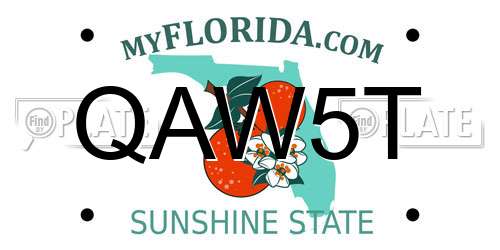 QAW5T Florida License Plate