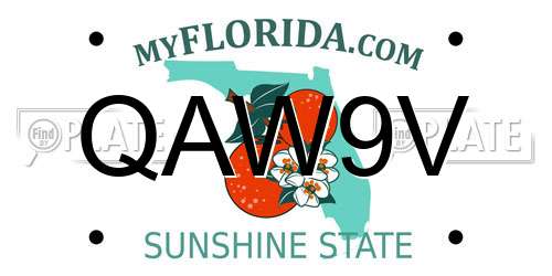 QAW9V Florida License Plate