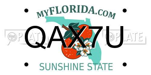 QAX7U Florida License Plate