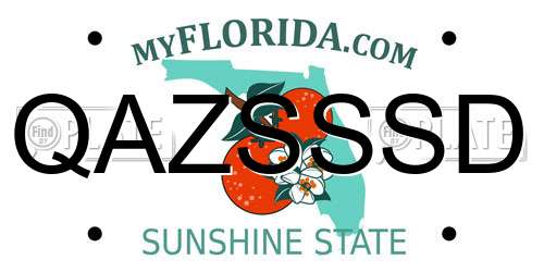 QAZSSSD Florida License Plate