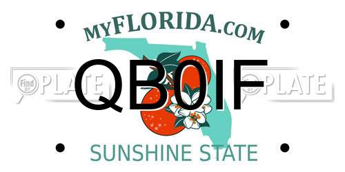 QB0IF Florida License Plate