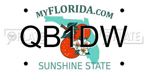 QB1DW Florida License Plate