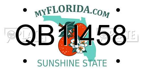 QB1I458 Florida License Plate