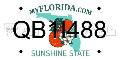 QB1I488 Florida License Plate
