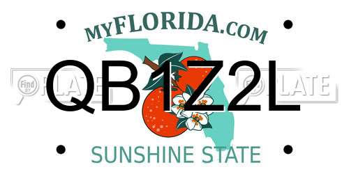 QB1Z2L Florida License Plate